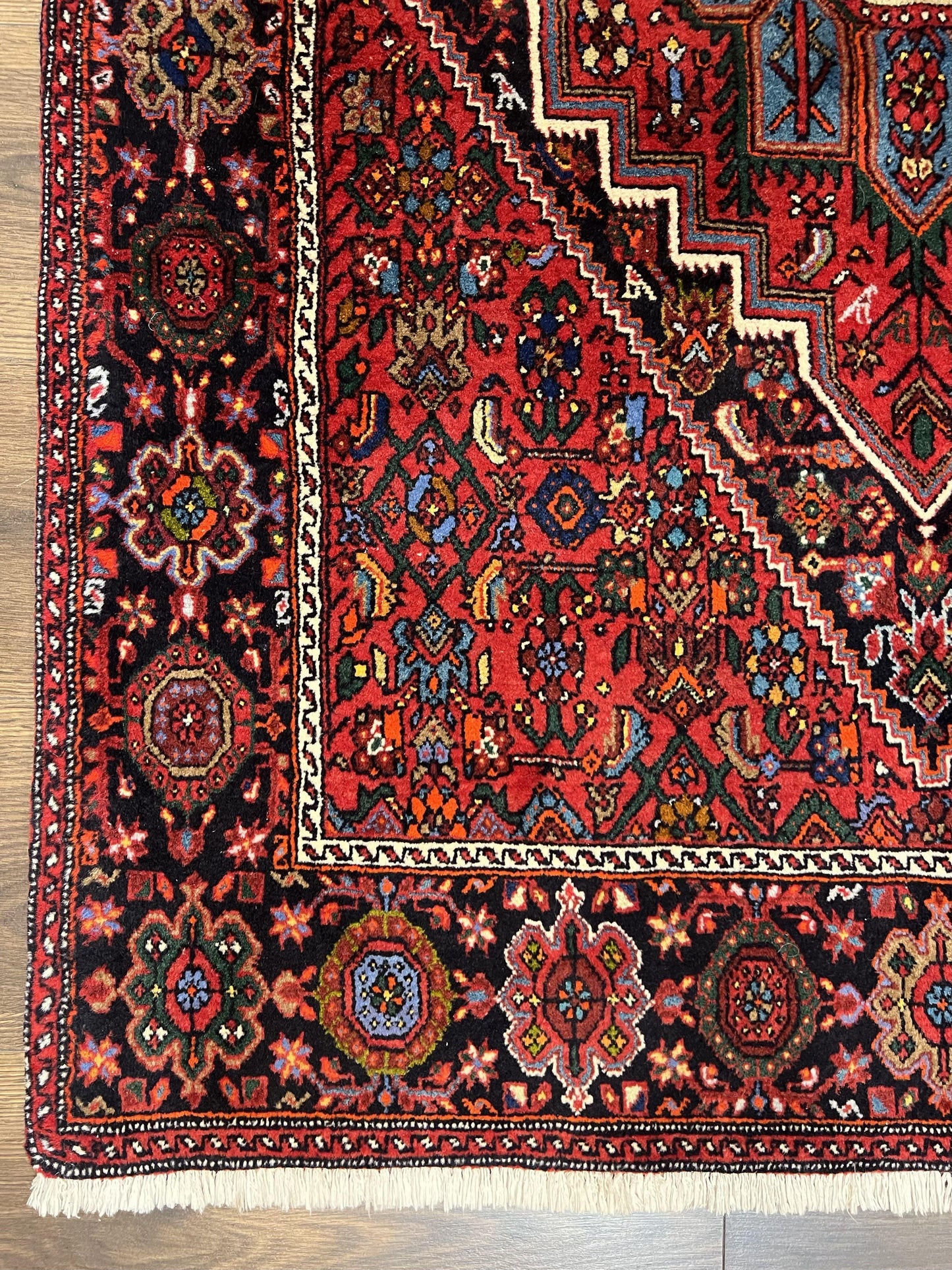 Persian Bidjar Rug 3x5 Ft Hand Knotted Wool Geometric Medallion Tribal Rug