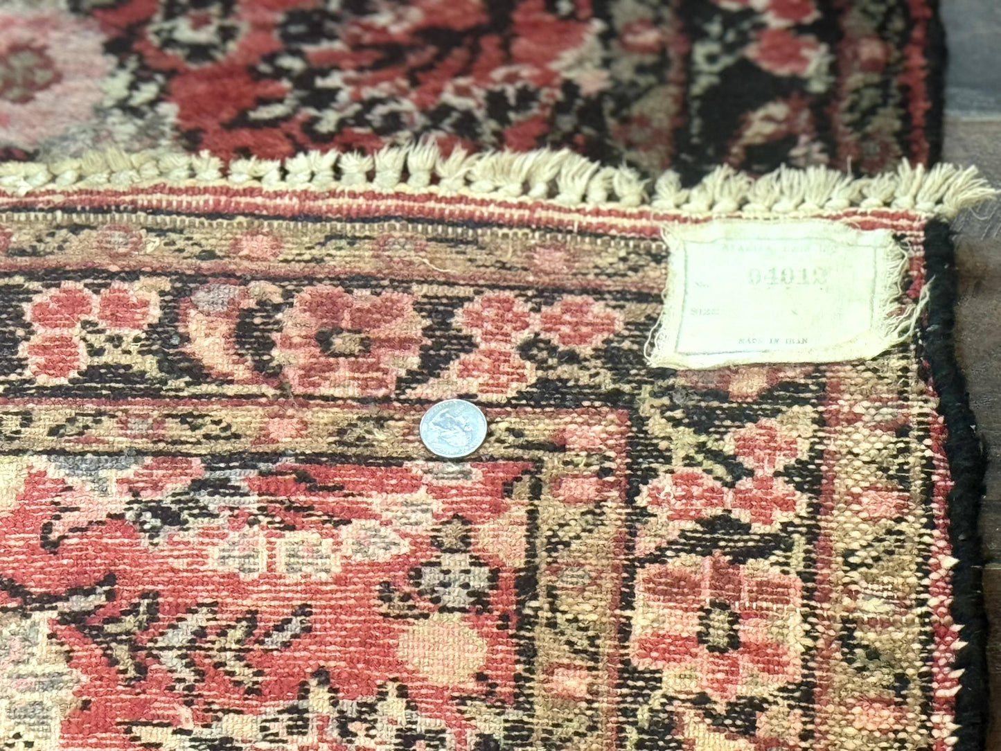 Persian Hamadan Runner Rug 2 x 13.6 – Red Floral Wool Hallway Carpet