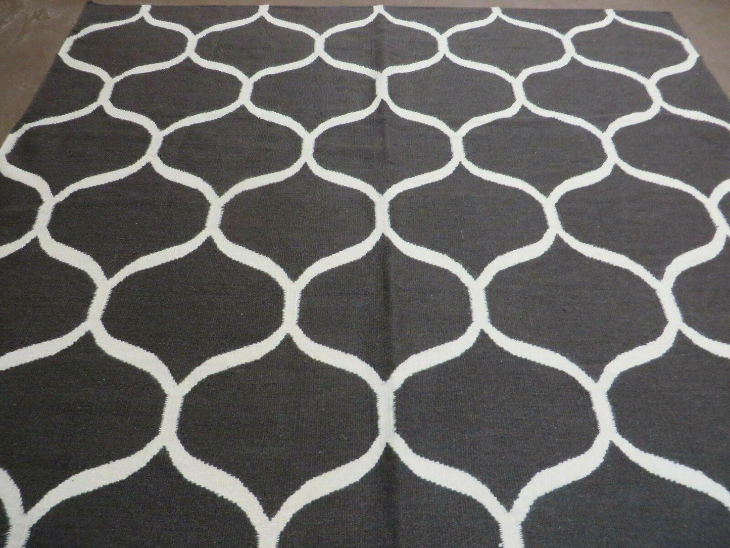 Handmade Flat Weave Wool Rug 5x8 Modern Contemporary Vegetable Dyes