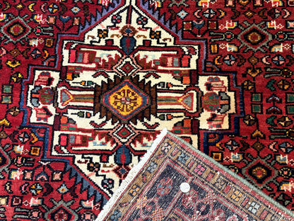 Persian Hamadan Rug 4x7 Tribal Malayer Carpet Red Ivory Bohemian Antique