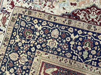 Antique Indian Agra Rug Rare Early 20th Century Hand Knotted Wool Collectible Oriental Carpet