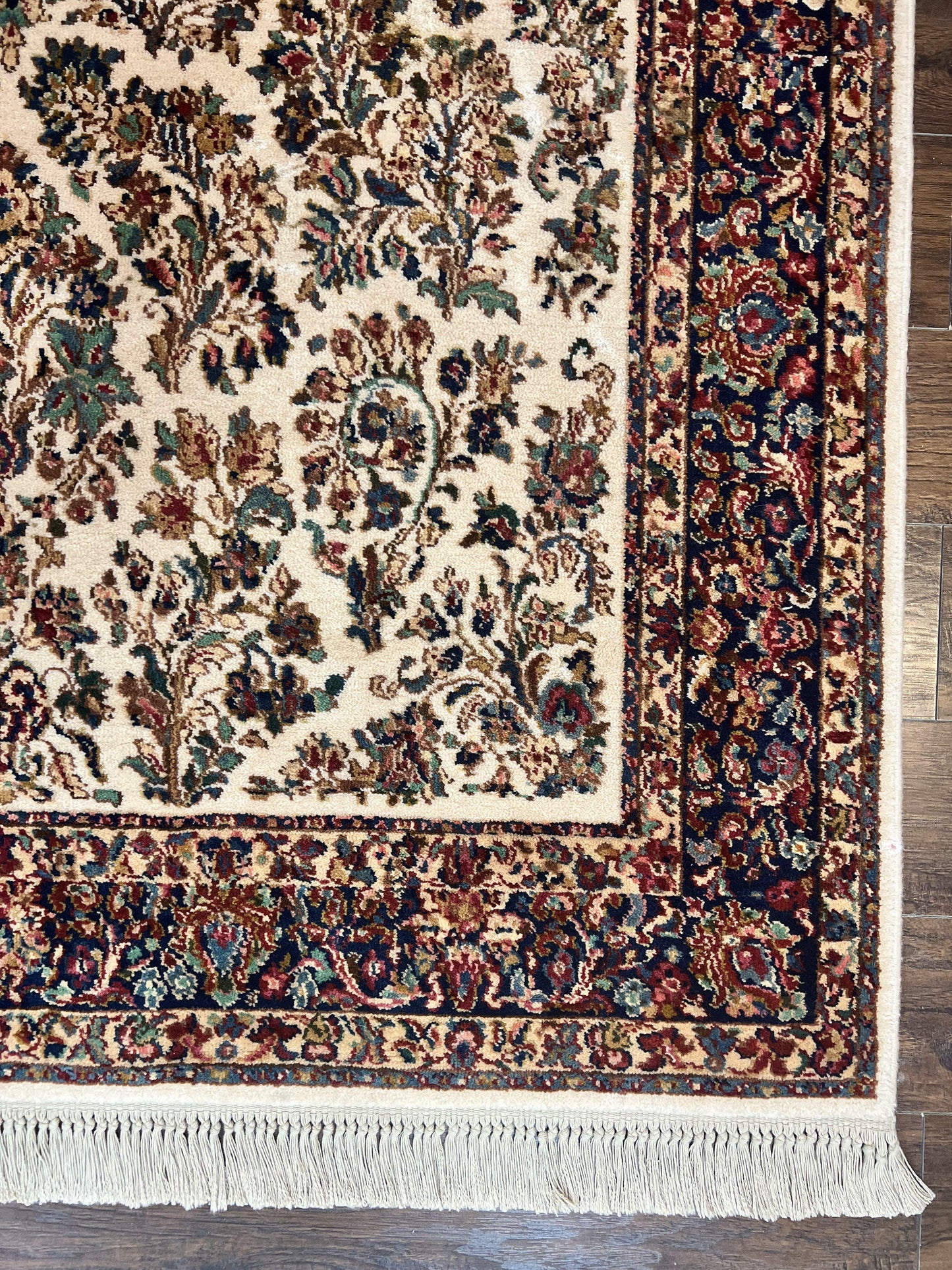 Karastan Rug Ivory Sarouk 5.9 x 9 Wool Vintage Original 700 Series