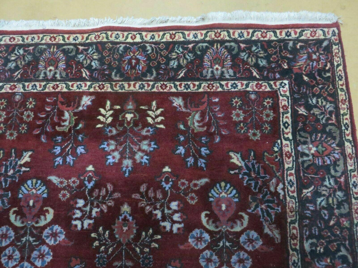 Jaipur Floral Oriental Wool Rug Vintage Handmade Indian 4 By 6 Rug