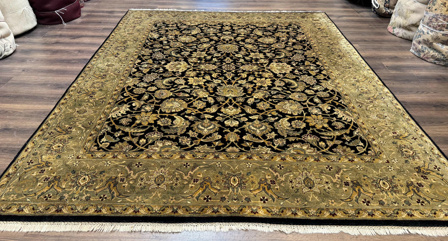 Indo Persian Rug 8x10 Handmade Wool Traditional Floral Allover Vintage