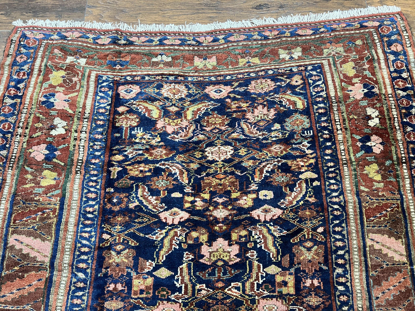 Caucasian Kalegy Rug 6x11, Wide Runner, Wool Hand Knotted Carpet, Navy Blue Tribal Rug, 1920s Antique Rug, 6 x 11 Oriental Carpet