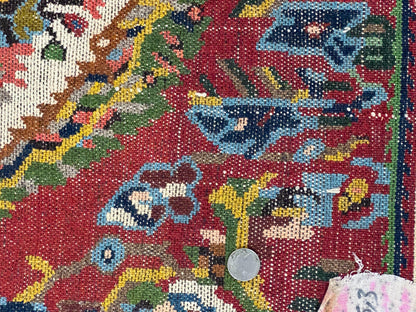 Persian Bakhtiari Rug 5x8, Wool Hand Knotted Antique Carpet, Red, Floral Oriental Rug, 5 x 8 Medium Sized Rug