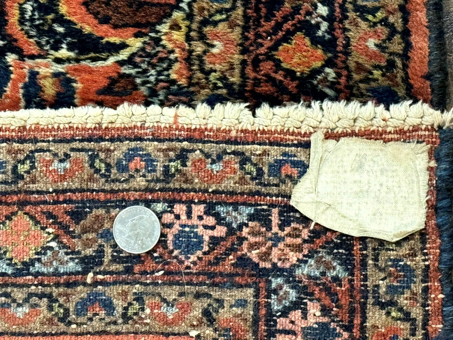 Antique Persian Lilihan Rug 2x4 Red Floral Wool Handmade Carpet