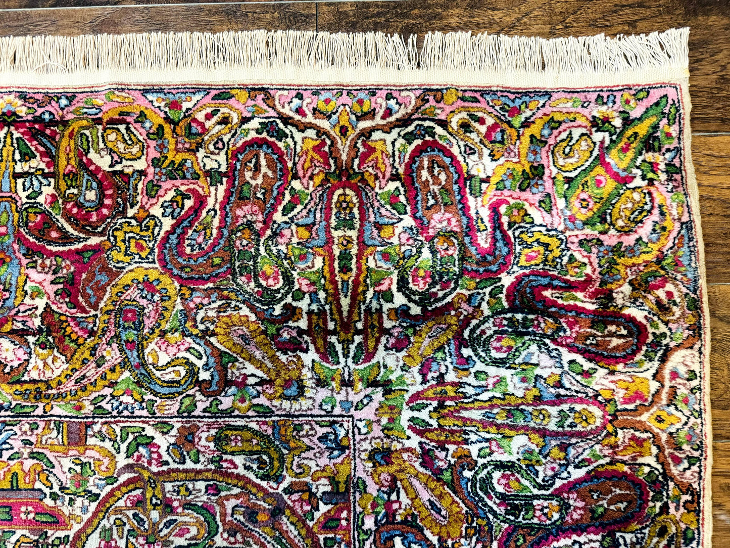 Persian Kerman Rug Lavar Antique 9x12 Rare Boteh Paisley Design Handwoven