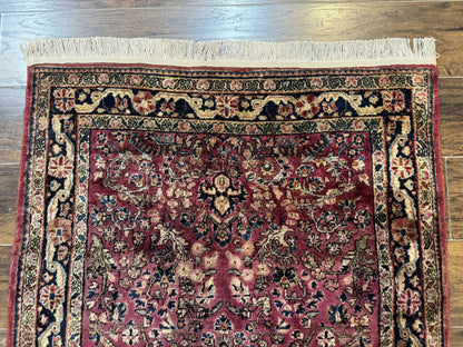 Persian Sarouk Rug 3x5, Antique Persian Carpet