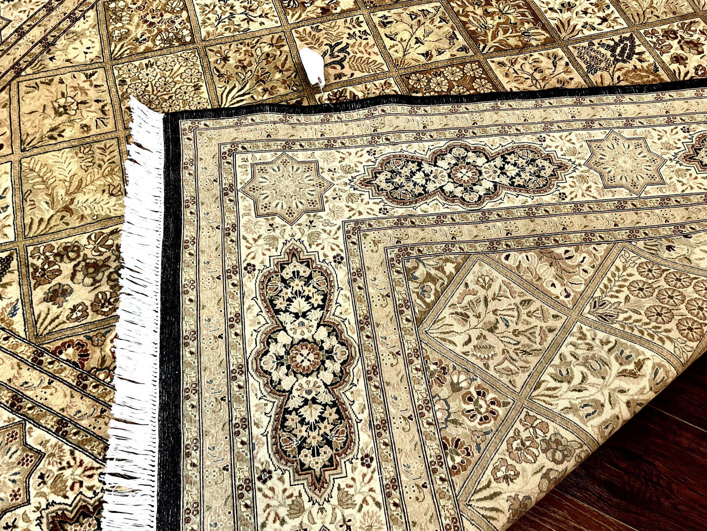 Pak Persian Rug 8x10, Multipanel Kirman Design, Wool Hand Knotted Vintage Carpet, Fine Weave Oriental Rug 8 x 10