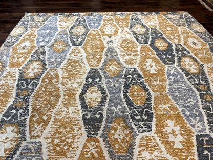 Handmade Indian Area Rug 8x10 Vintage Colorful Hemp Natural Material