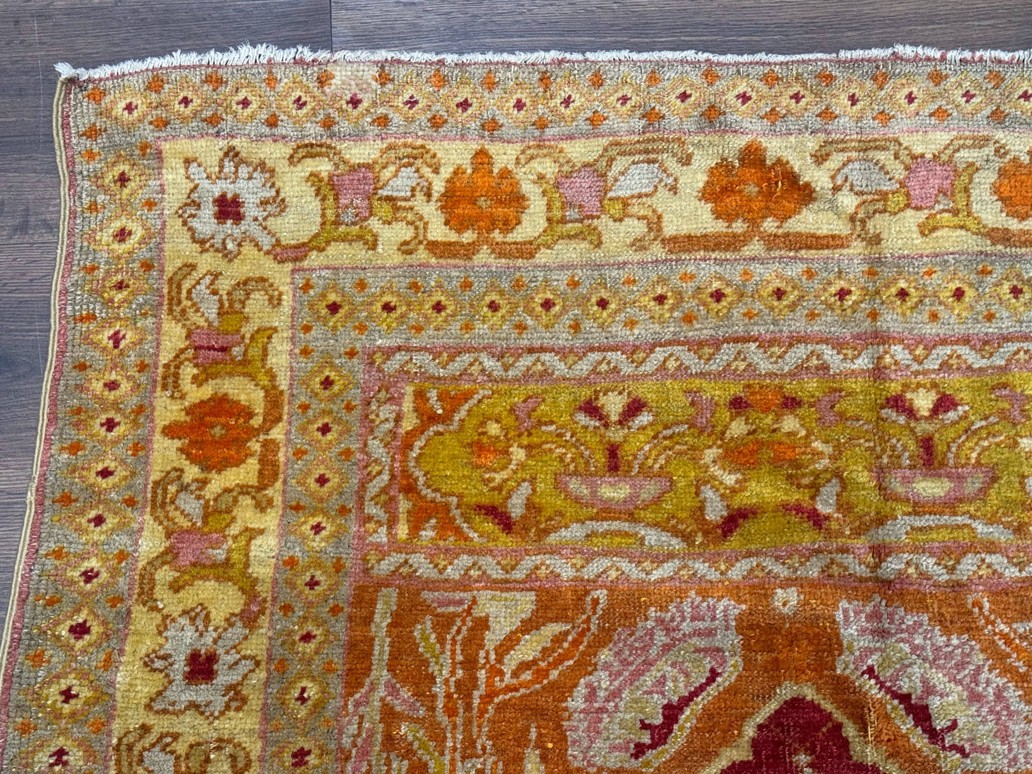 Antique Turkish Prayer Rug 4x6 Mihrab Design Hand Knotted Wool Anatolian Carpet