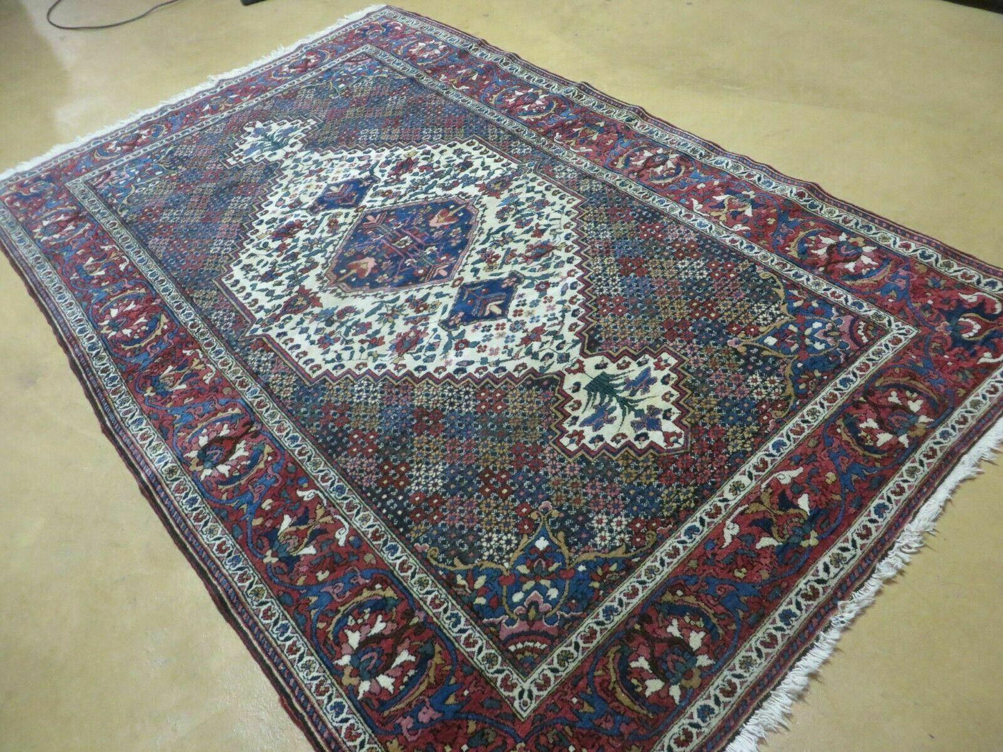 Turkish Floral Oriental Medallion Wool Rug 4x7 Vintage Handmade Vegetable Dye