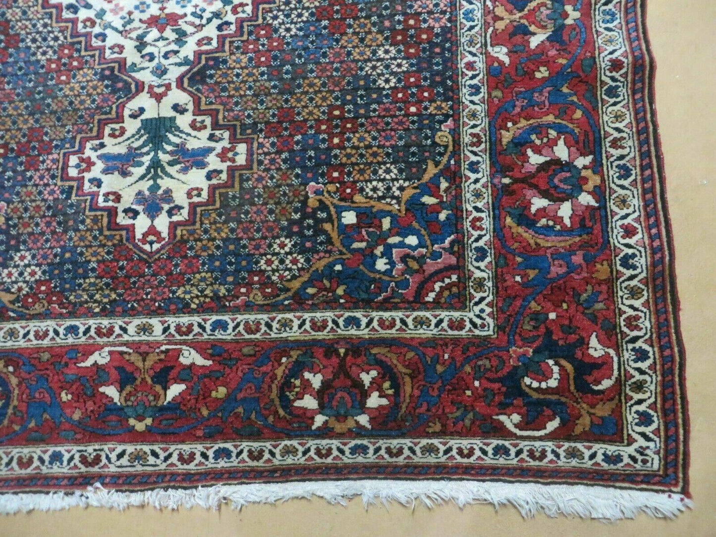 Turkish Floral Oriental Medallion Wool Rug 4x7 Vintage Handmade Vegetable Dye