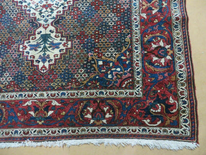 Turkish Floral Oriental Medallion Wool Rug 4x7 Vintage Handmade Vegetable Dye