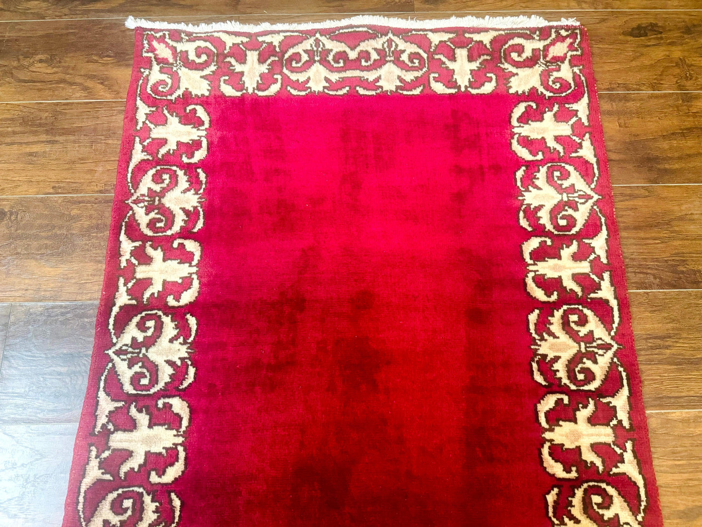 Red Persian Kerman Runner Rug 3x16