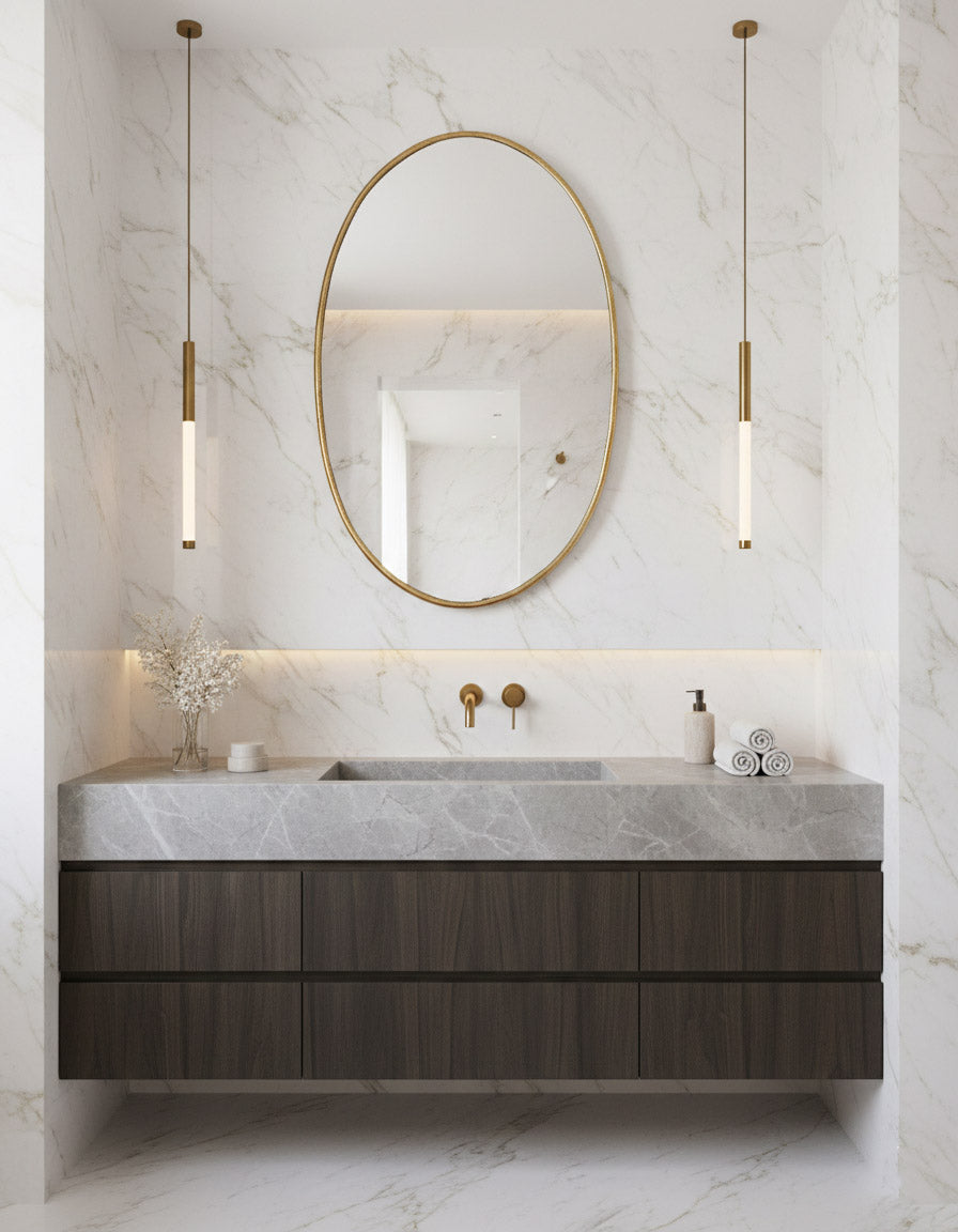 Oval gold framed mirror 