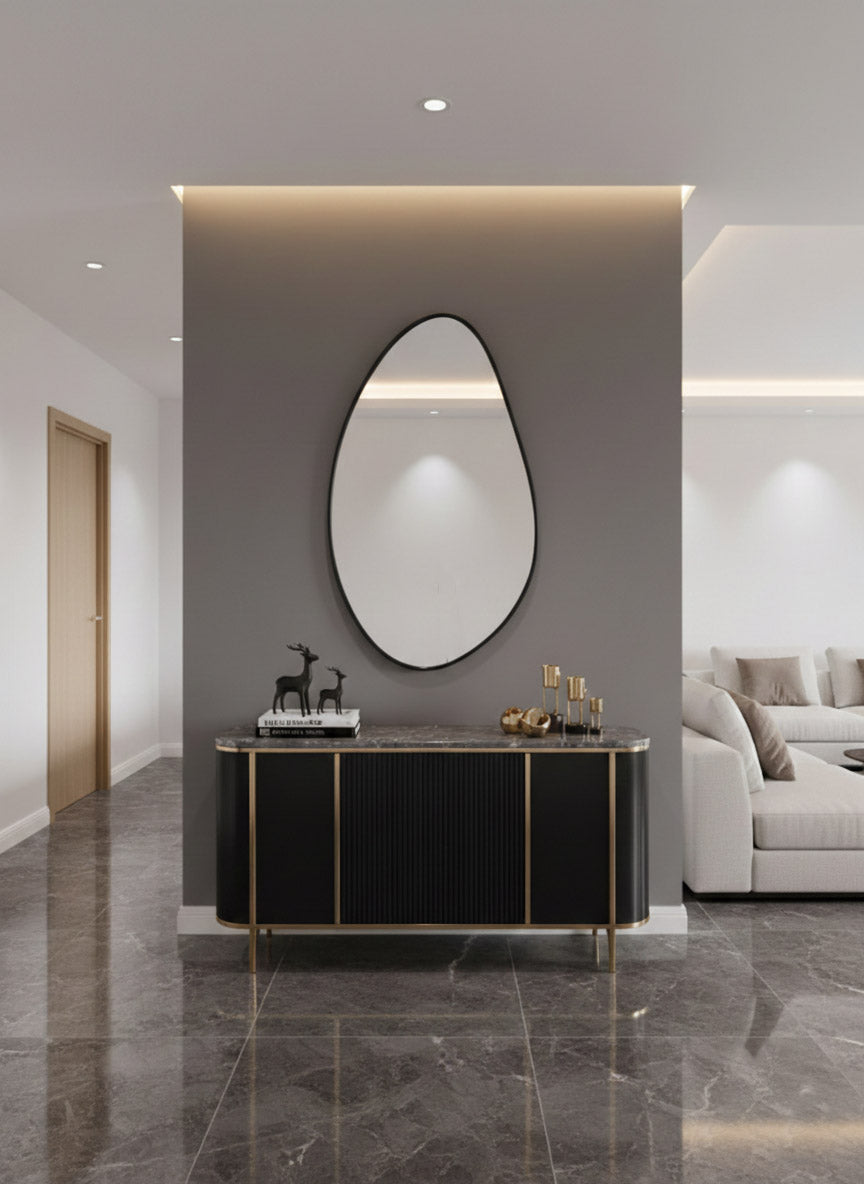 Modern oval vanity mirror