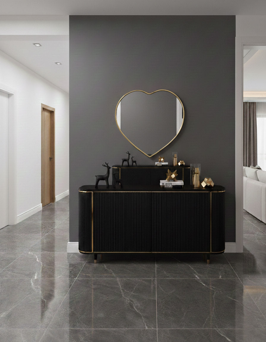 Modern heart shaped mirror