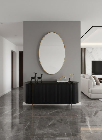 Modern oval washroom mirror