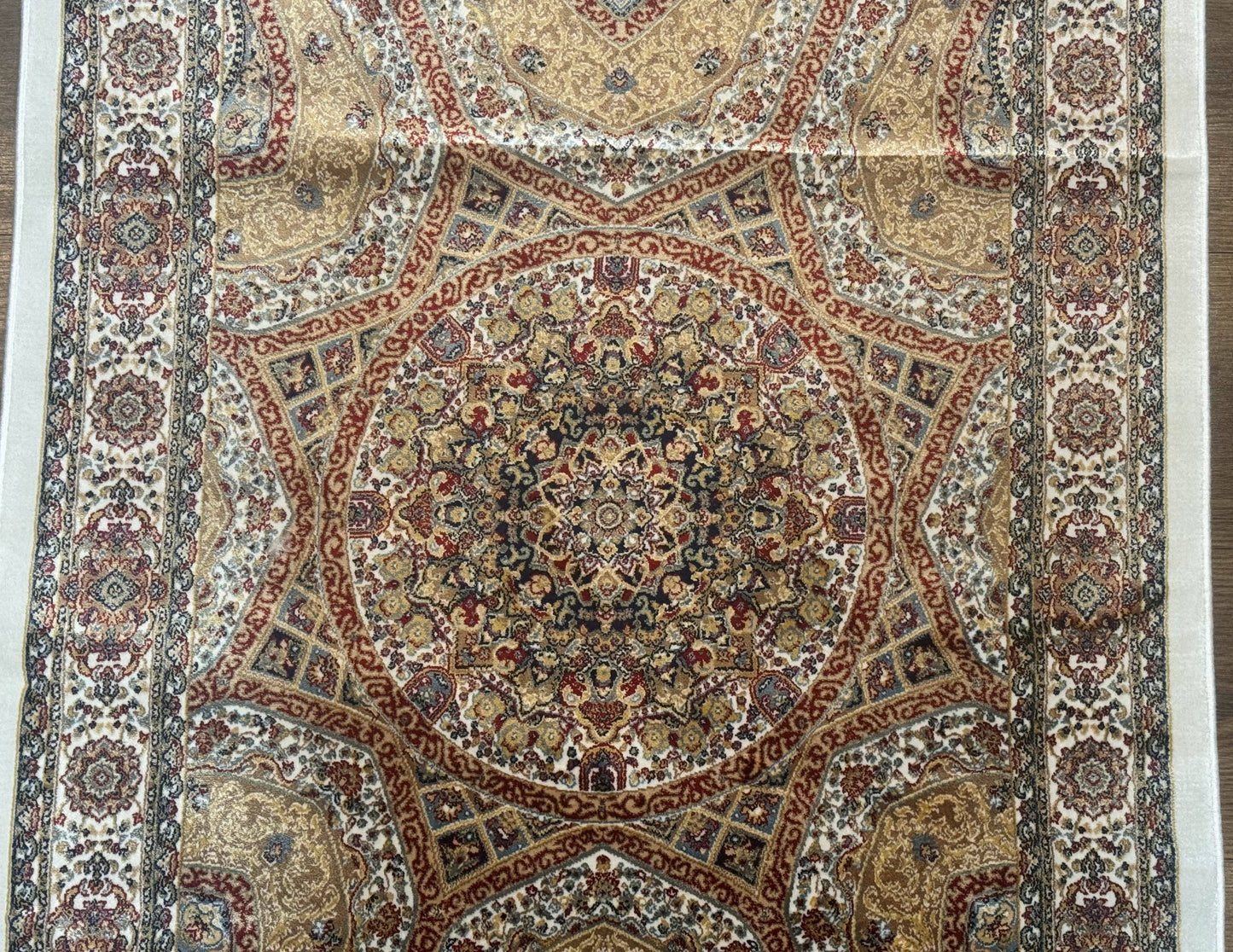 Turkish Silk Runner Rug 2.6 x 13, Dome Design, Hereke Runner, Bamboo Silk, New