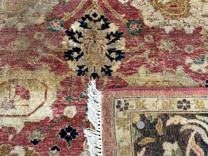 Indian Agra Rug 6x9, Allover Pattern, Traditional Wool Oriental Carpet