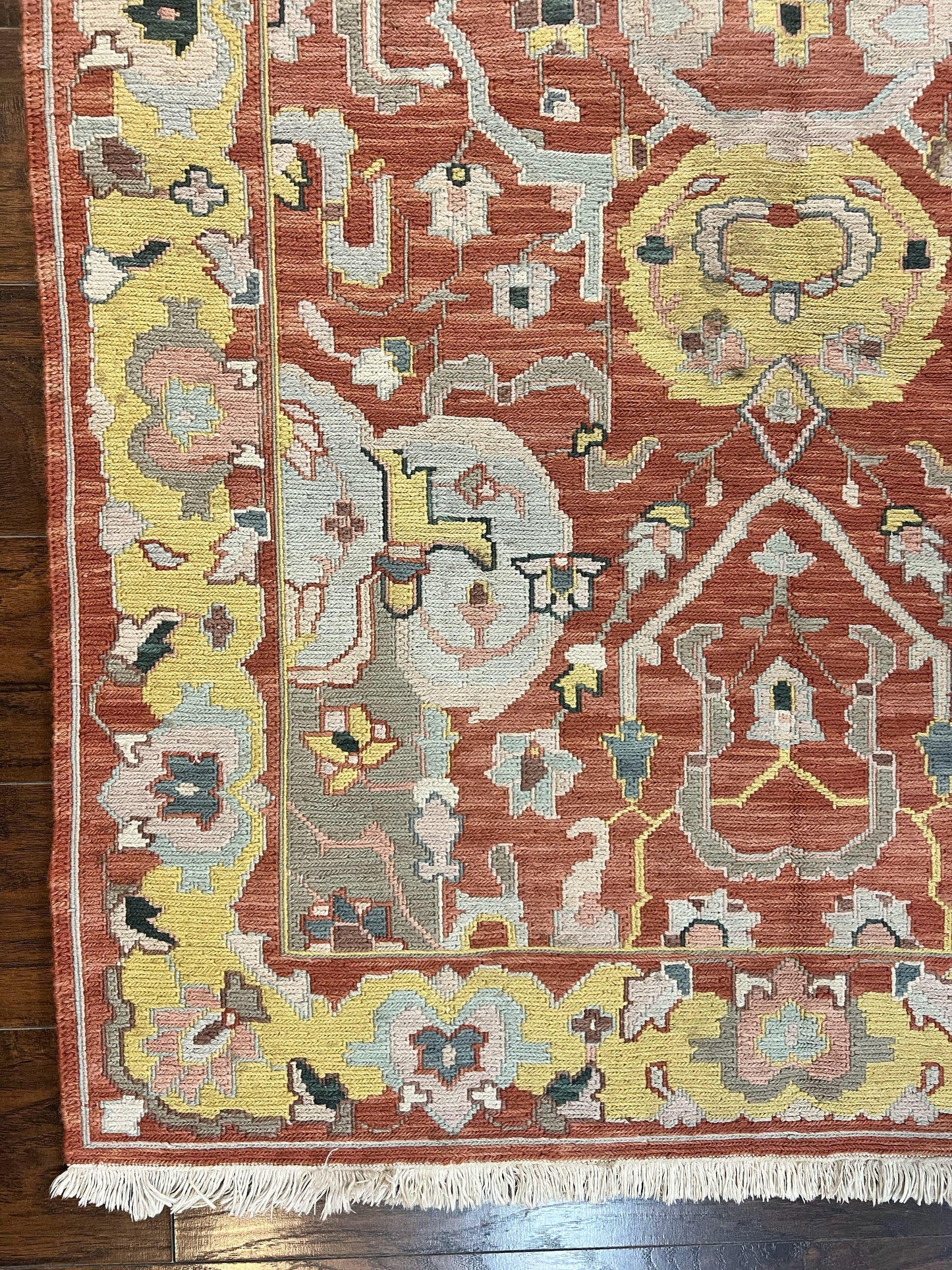 Turkish Kilim Rug 4x6 Flatweave Wool Handmade Geometric Vintage Carpet