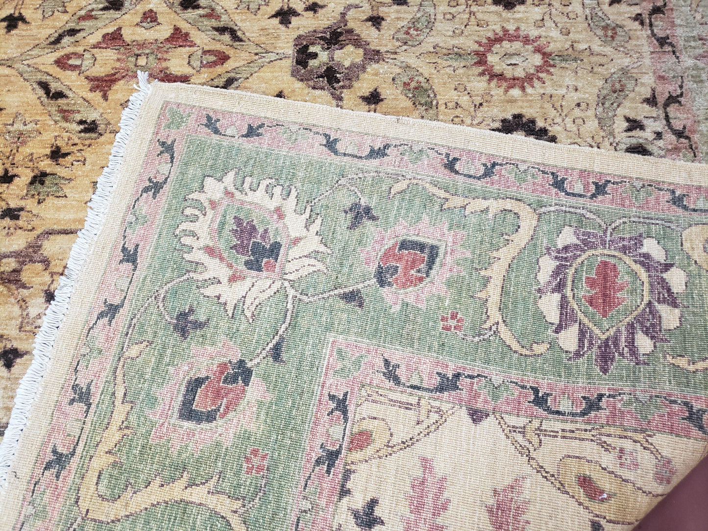 Peshawar Rug 8x10 Handmade Wool Oushak Style Farmhouse Carpet