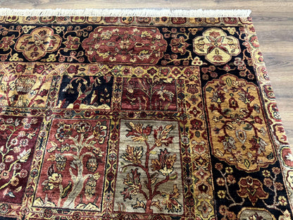 Indo Persian Rug 9x12, Bakhtiari Panel Design, Multicolor, Soft Wool Pile