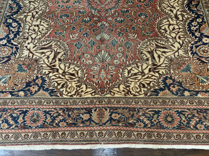 Turkish Kayseri Rug 6x10 Antique Hand-Knotted Wool Floral Medallion Oriental Carpet Red