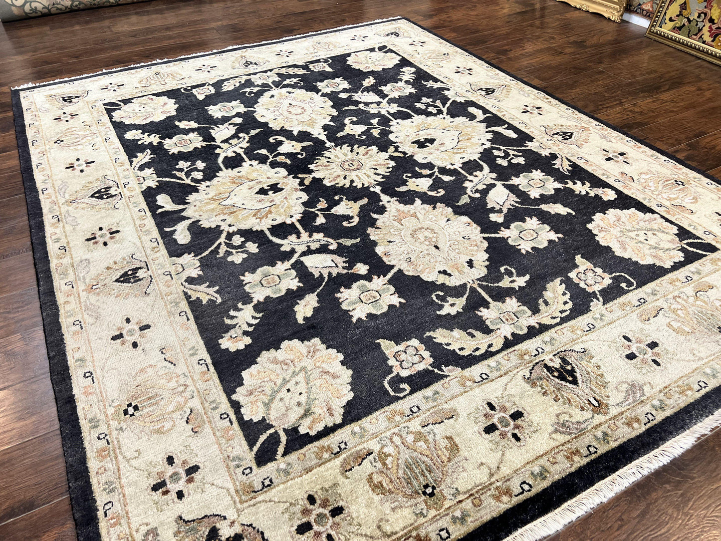 Indo Mahal Rug 8x10 Handmade Wool Floral Vintage Carpet For Living Room