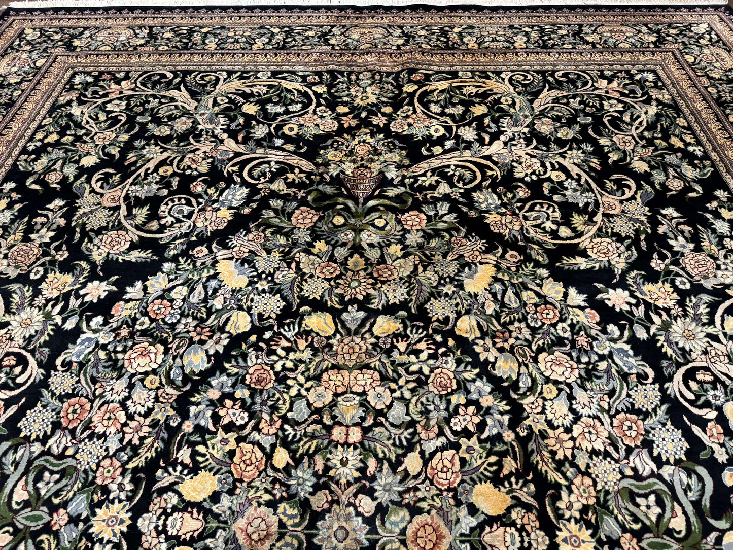 Pak Persian Rug 10x14 Hand Knotted Wool Floral Vintage Carpet 225 KPSI