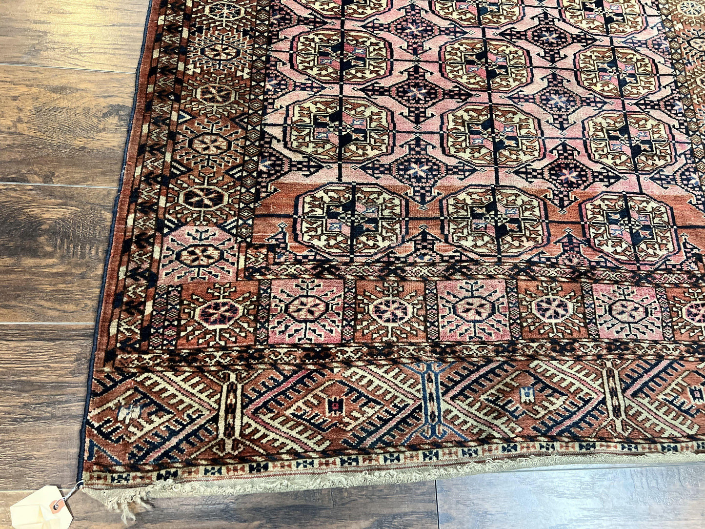 Persian Turkoman Rug 4x6 Hand Knotted Wool Bokhara Carpet