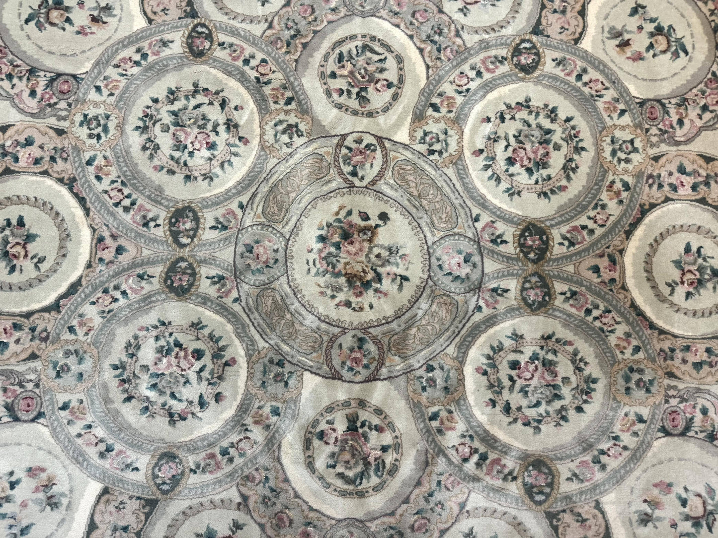 Pak Persian Rug Wool 9x12 Hand Knotted With Silk Highlights Floral Green European Design