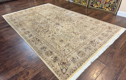 Persian Rug Handmade Wool 6x9 Floral Beige