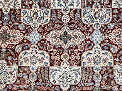 Persian Nain Rug 11x15 – Wool on Silk, Hand-Knotted, Signed Masterpiece