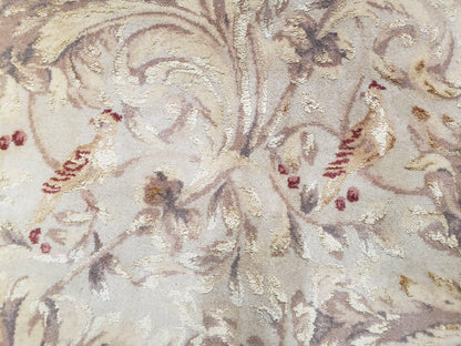 Chinese Aubusson Savonnerie Wool Silk Hand Knotted Rug 8x12 Birds Flowers Master Weaver Signature