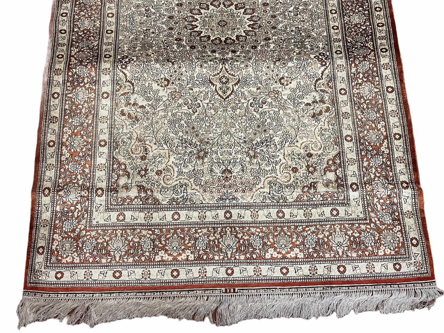 4x6 Vintage Handmade Chinese Oriental Silk Rug Hand Knotted 400 KPSI