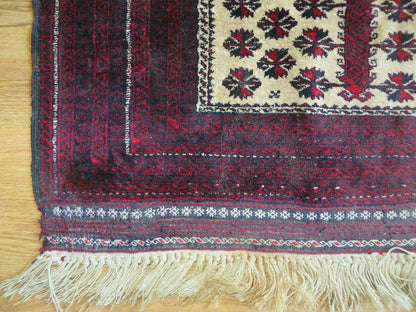 Balouch Turkoman Prayer Silk Wool Rug Handmade 3x5 Fine Knotted