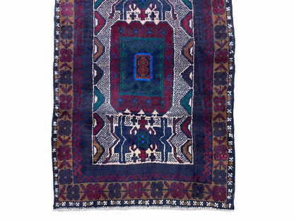 Baluchi Rug 3x5 Vintage Handmade Hand Knotted Afghan Area Rug