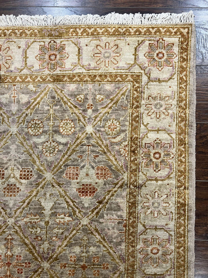 Pakistani Peshawar Rug 3x5, Safavieh Wool Handmade Hand Knotted Vintage Rug, Panel Design 3 x 5 Oriental Carpet