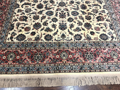Karastan Rug Ivory Rose Kashan Wool Pile Vintage 8.8 x 12 Original 700 Series Rare