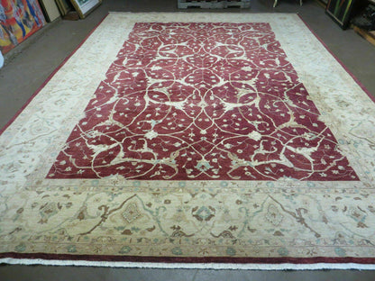 10' X 14' Vintage Handmade PESHAVAR CHOBI Pakistani Agra Wool Carpet Nice
