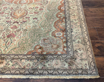 Antique Turkish Kayseri Rug 7x10 Hand Knotted Wool Area Rug