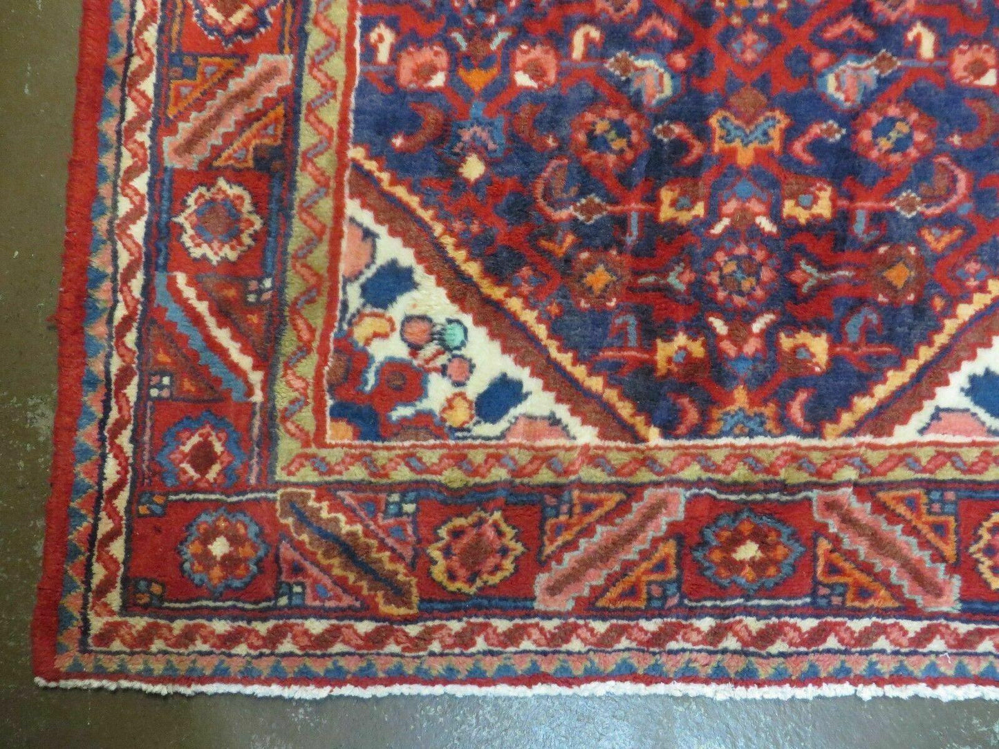 3' 6" X 10' 4" Antique Handmade India Floral Oriental Wool Runner Rug # 128