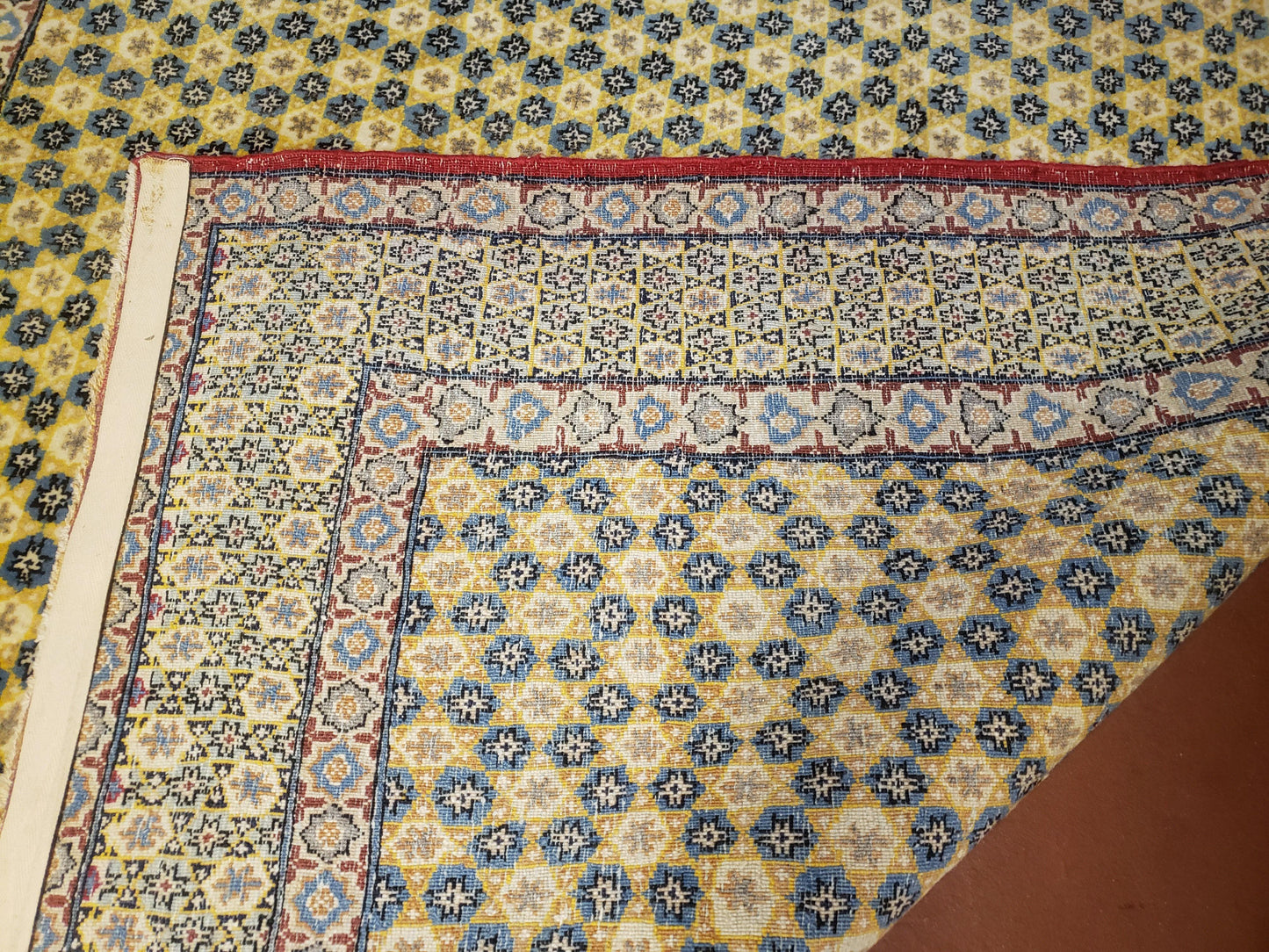 Star Of David Wool Rug Handmade Turkish Hand Knotted 5x7 Green Gold Area Rug