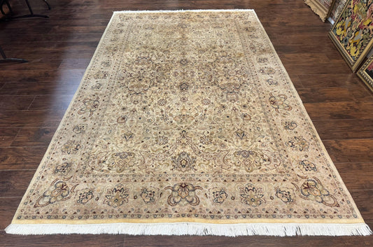 Persian Rug Handmade Wool 6x9 Floral Beige
