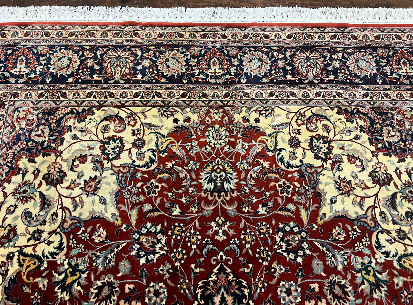 Hand Knotted Persian Rug 7x10 Vintage Wool Floral Medallion Carpet
