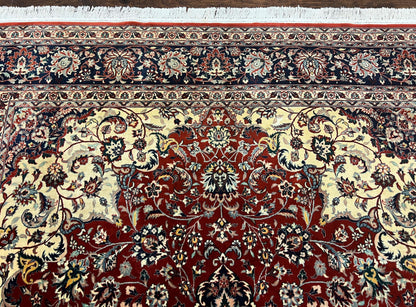 Hand Knotted Persian Rug 7x10 Vintage Wool Floral Medallion Carpet
