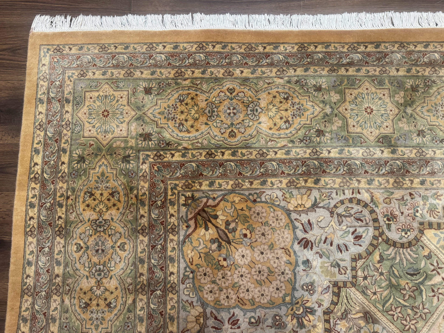 Pak Persian Rug 9x12 Hand Knotted Wool Diamond Panel Design